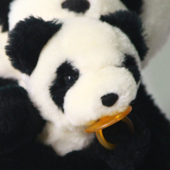 Momma 9" & Baby 6" Panda Plush with Soother - Picture 4 of 5